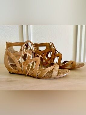 Sam Edelman Dawson Cork Wedge Gladiator Sandals — Size 9.5